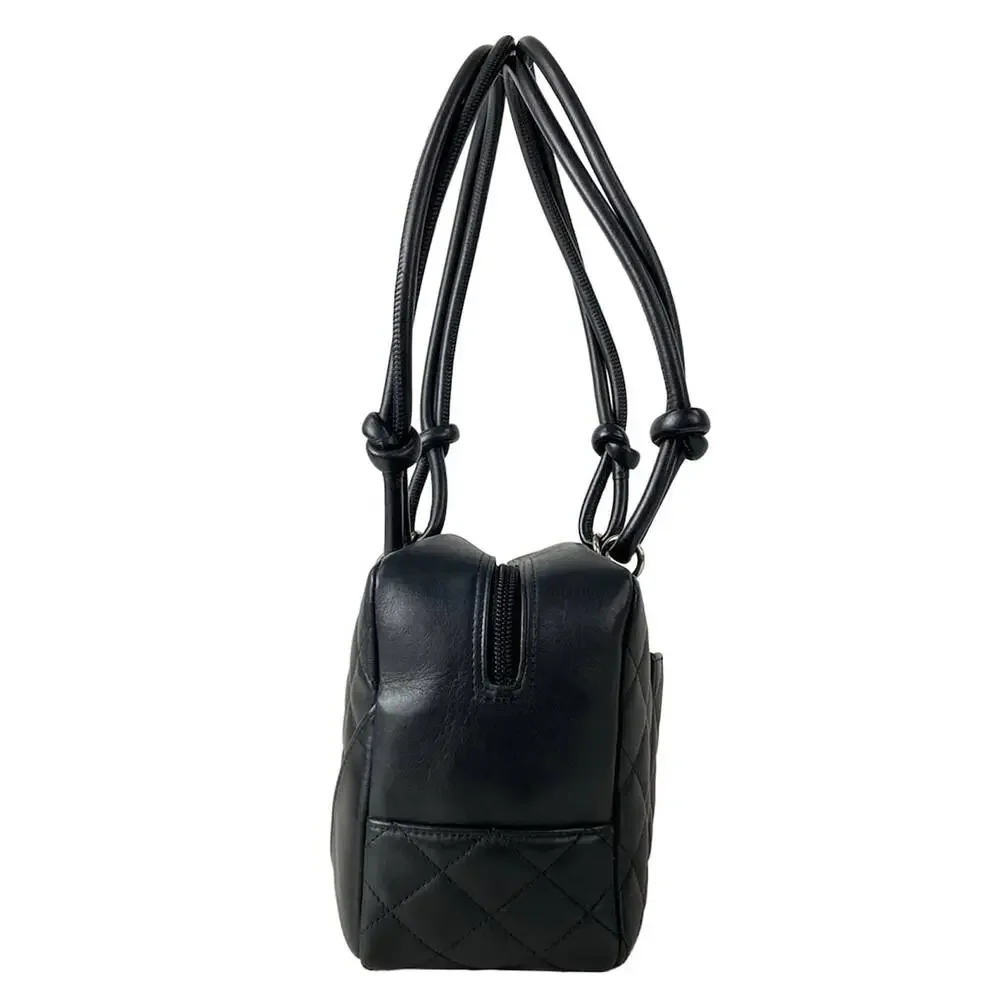 Chanel Cambon Line Bowling Bag Shoulder Bag A25171 Black White Lambskin Leather